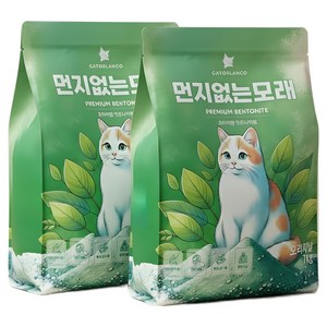 가또블랑코 응고형 먼지없는 고양이 모래, 7kg, 2개