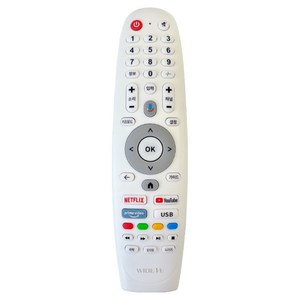 와이드뷰 익스코리아 전용 중소기업 TV 리모컨 7 구글 3버전 스마트 리모컨 화이트, 1개