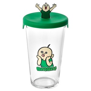 글라스락 빵빵이의 일상 빨대 구멍 속 메롱컵 500ml, 투명, 1개