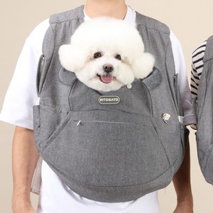 리토가토 강아지 보들리 쿨라우드 앞가방, 데님 그레이, 1개
