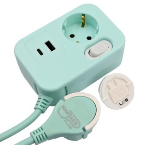 러그 1구 스윙탭 USB C타입 멀티탭 LB-1SUPD015MT, 민트, 1개, 1.5m
