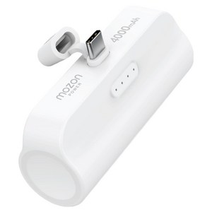 모즈온 10W 4000mAh 도킹형 보조배터리 C타입 + C타입 케이블 세트, USR-BATS4000, 화이트