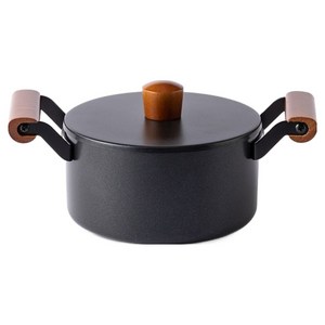 레오폴디 인덕션 모던 앤티크 양수냄비, 블랙, 1개, 18cm