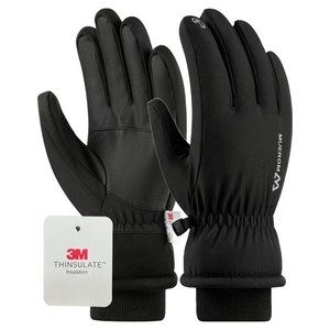뮤롬 3m 충전재 사용 방한 스키 보드 장갑 양손착용 세트, 블랙, 1세트