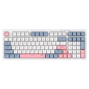 지클릭커 오피스프로 사일런스 M RGB 무소음 방수 98 유무선 블루투스 키보드, Sky Pink RC1, WK50, 제조사축