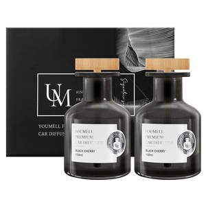 유멜 프리미엄 차량용 디퓨저 150ml 2개입, 1세트, 블랙체리