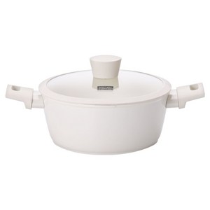 키친플라워 인덕션 쿠킨 올리오 세라믹 양수냄비, 아이보리, 1개, 22cm