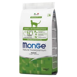 몬지 어덜트 고양이 내추럴 슈퍼프리미엄 모노프로틴 건식사료, 토끼, 10kg, 1개