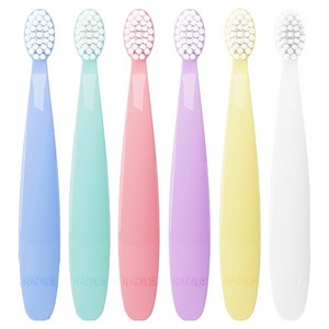 래디어스 토츠 2단계 유아칫솔, 파스텔, 6개입, 1개