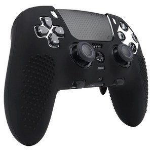 스페이스쉴드 소니 플레이스테이션 PS5 듀얼센스 엣지 호환 엠보 그립 미끄럼방지 논슬립 실리콘 커버 케이스, 블랙, 1개, PS5 Dualsense Edge