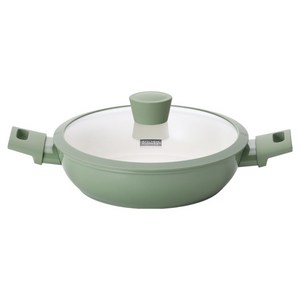 키친플라워 인덕션 쿠킨 올리오 세라믹 전골냄비, 그린, 1개, 24cm