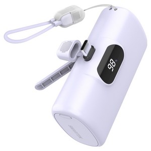 스마텍 고속충전 일체형 미니 보조배터리 10000mAh C타입, 퍼플, STPB-MB100