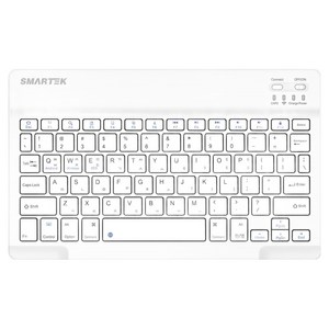 스마텍 충전식 슬림 미니 저소음 C타입 블루투스 무선 텐키리스 키보드, 무접점, White, STBK-4000