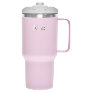 클리나 뉴원더 보온 보냉 빨대 손잡이 차량용 대용량 텀블러, 퍼플, 900ml, 1개