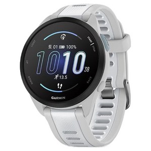 가민 포러너 165 러닝 스마트워치, 미스트 그레이 + 화이트, 43mm, GPS + 블루투스