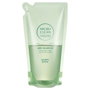 해피바스 마이크로 클린 솝베리 버블 클렌징폼 리필, 1개, 400ml