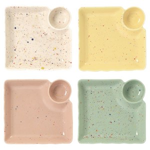 베로나 루체 만두접시 4종 A세트, A(IVORY, YELLOW, PINK, GREEN), 1세트