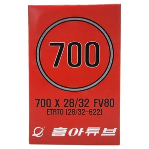 흥아타이어 프레스타 로드 자전거용품 튜브 700 X 28/32C FV80, 1개