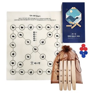 베스템 오래 쓰는 전통 윷놀이 세트, 원목색상, 1세트