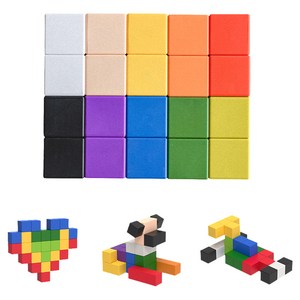 루나스토리 유아용 큐브 자석블럭 교구 33mm 40p, 1세트, 혼합색상