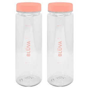 블루바 눈금표시 트라이탄 파스텔 휴대용 보틀, 2개, 500ml, 핑크