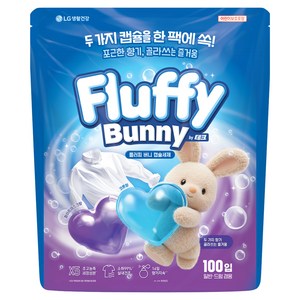 테크 플러피버니 초고농축 실내건조 캡슐세제 코튼향&화이트머스크향, 100개입, 700g, 1개