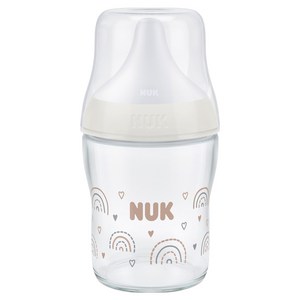 누크 유아용 퍼펙트매치 유리젖병 + 젖꼭지 S 세트, 레인보우, 120ml, 1세트
