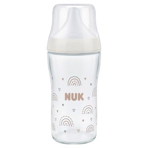 누크 유아용 퍼펙트매치 유리젖병 + 젖꼭지 M 세트, 레인보우, 230ml, 1세트