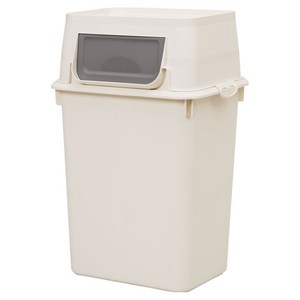 리빙스마일 이지 푸시형 대용량 분리수거함 재활용 쓰레기통 60L, 아이보리