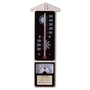 플라이토국산 힐링홈아날로그온습도계34cm, 1개, 다크월넛