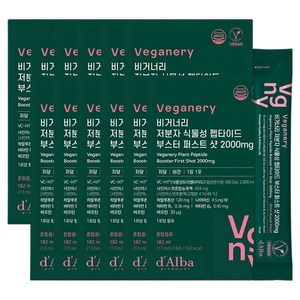 비거너리 달바 저분자 식물성 펩타이드 부스터 퍼스트 샷 2000mg 14p, 12개, 182ml