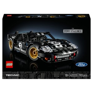 레고 테크닉 1966 포드 GT40 MKII 레이스카 42223, 혼합색상, 1개