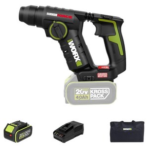 WORX 충전 로타리 해머드릴 20V 4.0Ah BL WU380S, 1개