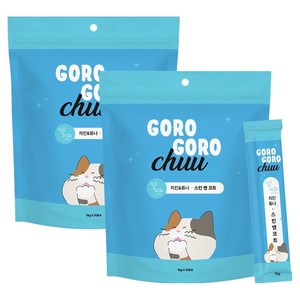gorogoro 고양이 츄 치킨 튜나 스킨 앤 코트 짜먹는 간식 30p, 450g, 2개, 혼합맛(닭가슴살/참치) 골드박스 특가