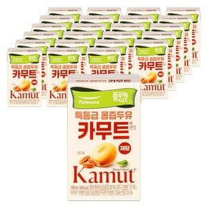 풀무원녹즙 저당 특등급 카무트 콩즙두유, 140ml, 24개
