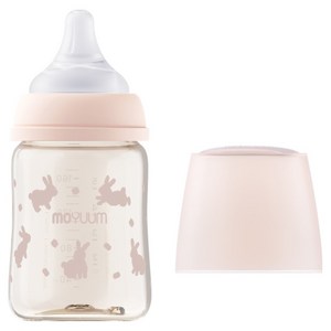 모윰 3세대 PPSU 올인원 유꼭지 젖병 래빗, 피치베이지, 170ml, 1개