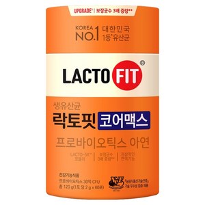 락토핏 생유산균 코어맥스 60p, 120g, 1개