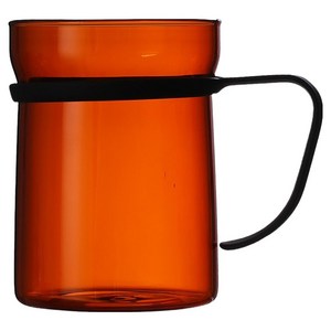 에지리 핏핸드 스텐핸들 내열유리 머그컵 440ml, 엠버, 1개