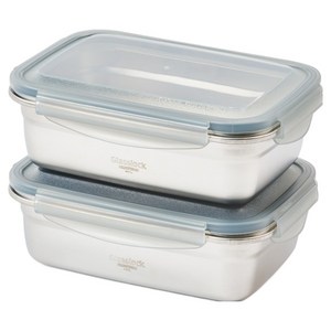 셰프토프 클리드 스텐밀폐용기, 2개, 850ml