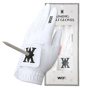 WIXX 프로들도 사용하는 가이드 기능 에이밍 골프장갑 왼손용, 1개, 화이트