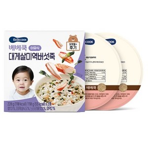 베베쿡 실온 이유식 후기 2p, 1개, 220g, 대게살미역버섯죽