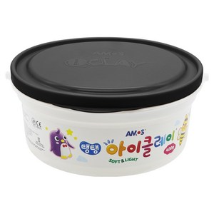 아모스 아이클레이 대용량 유아용 점토, 리필(검정), 400g, 1개