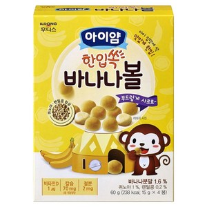 아이얌 일동후디스 한입쏙 바나나볼, 1개, 60g, 바나나맛