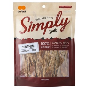 더주스 강아지 심플리 무첨가 육포, 300g, 1개, 오리가슴살