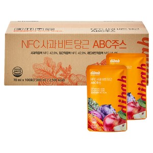 디밥 NFC사과비트당근 ABC주스, 70ml, 100개