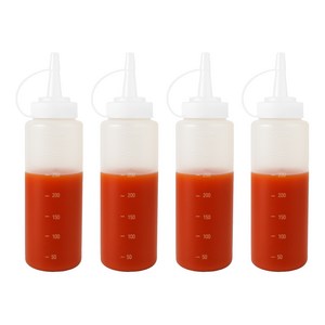 리빙메이커 BPA FREE 잘라쓰는 입구 넓은 말랑타입 소스통, 360ml, 4개