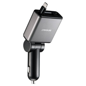 아이나비 릴타입 2in1 멀티 PD 75W 시거잭 차량용 고속 충전기, 스페이스그레이, ICA-BA54-SG