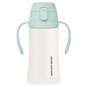 네이쳐러브메레 애니멀 프렌즈 원터치 스테인리스 빨대컵, 후레쉬민트, 1개, 300ml