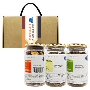 산해랑 프리미엄 수제 전통 작두콩차 + 연근차 + 돼지감자차 선물세트, 1세트