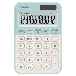 카시오 컬러 전자계산기 MS-20YC, 1개, 라이트 그린